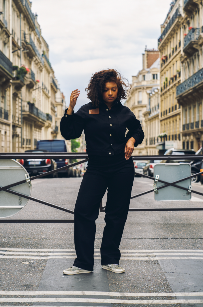 PANTALON EN JEAN DROIT NOIR