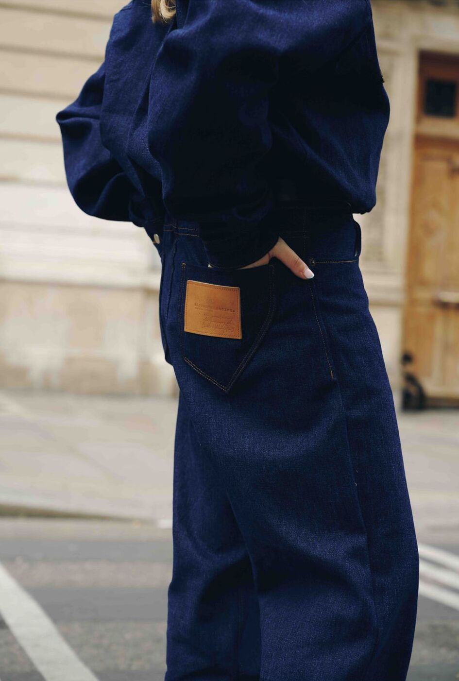 PANTALON EN JEAN DROIT BLEU