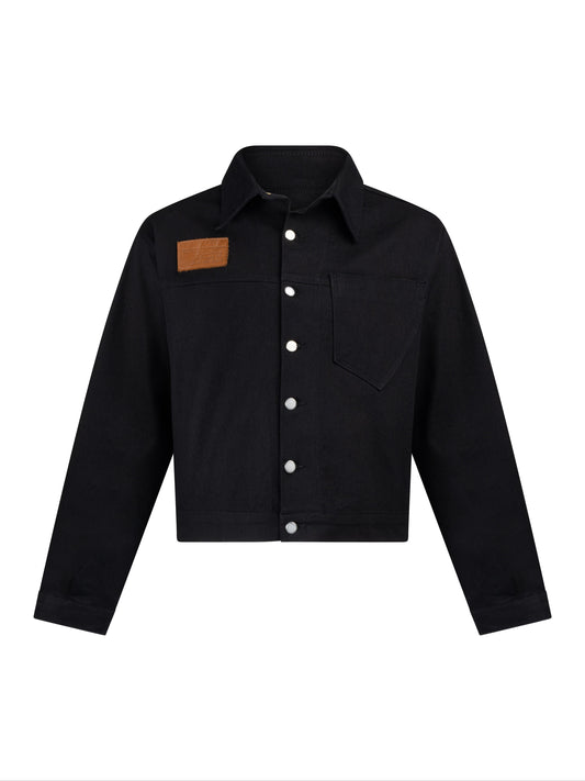 VESTE EN JEAN CROPPED NOIR