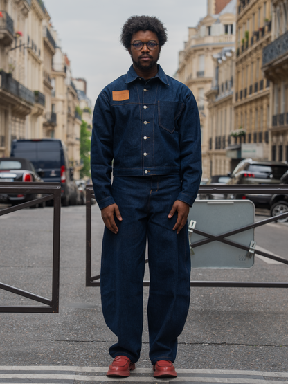 VESTE EN JEAN CROPPED UNISEX BLEU