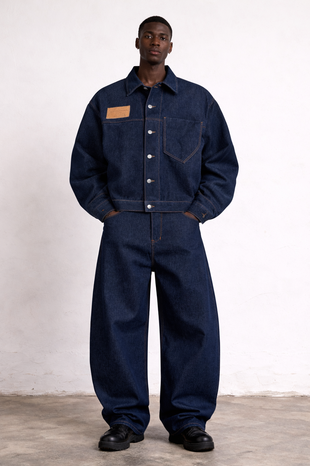 VESTE EN JEAN CROPPED UNISEX BLEU