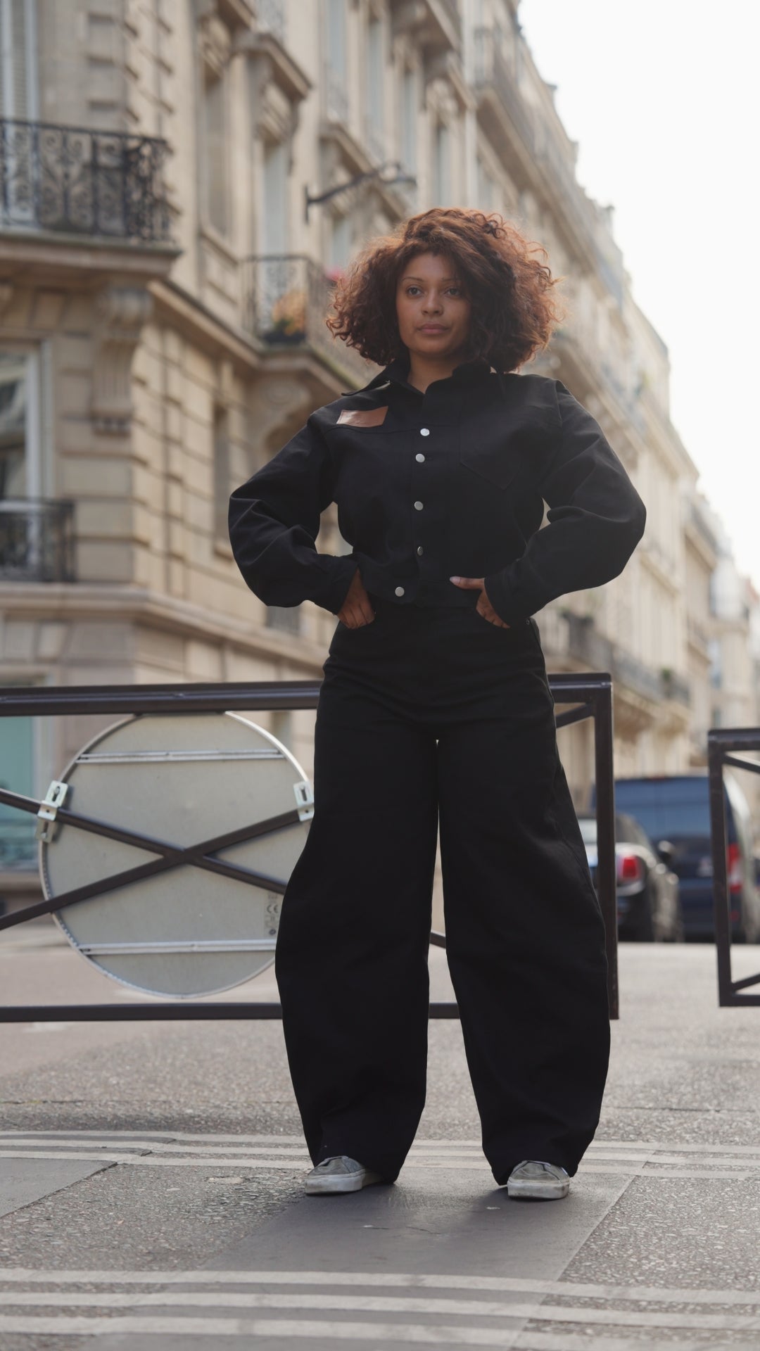 PANTALON EN JEAN BALLON NOIR