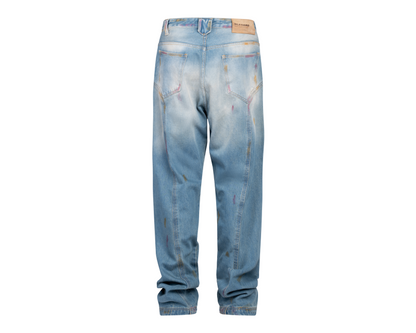 IFRANE BAGGY JEANS - PAINTED DIRTY WASHED JEANS